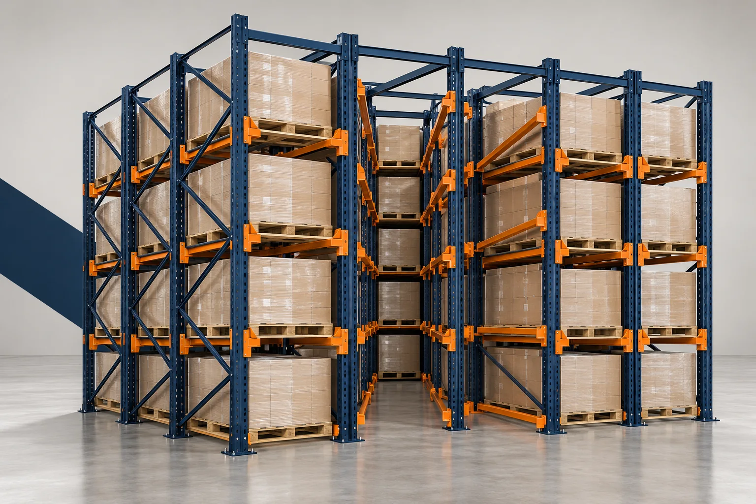 أنظمة التخزين بالدخول (Drive-In Racking)